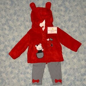 SOLD! Duck.Duck Goose size 6-9m Fleece Top with Hood and Pants